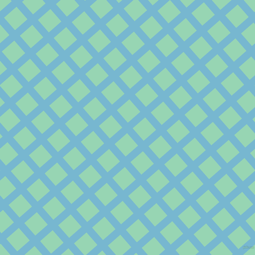 41/131 degree angle diagonal checkered chequered lines, 24 pixel lines width, 54 pixel square size, Seagull and Vista Blue plaid checkered seamless tileable