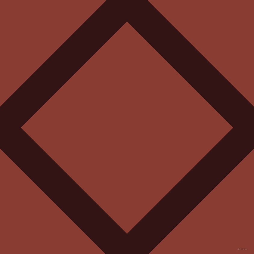 45/135 degree angle diagonal checkered chequered lines, 98 pixel line width, 499 pixel square size, Seal Brown and Prairie Sand plaid checkered seamless tileable
