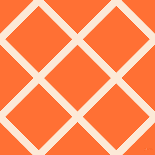 45/135 degree angle diagonal checkered chequered lines, 31 pixel lines width, 195 pixel square size, Serenade and Burnt Orange plaid checkered seamless tileable
