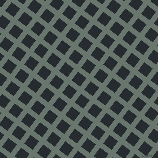 53/143 degree angle diagonal checkered chequered lines, 18 pixel line width, 37 pixel square size, Sirocco and Blue Charcoal plaid checkered seamless tileable