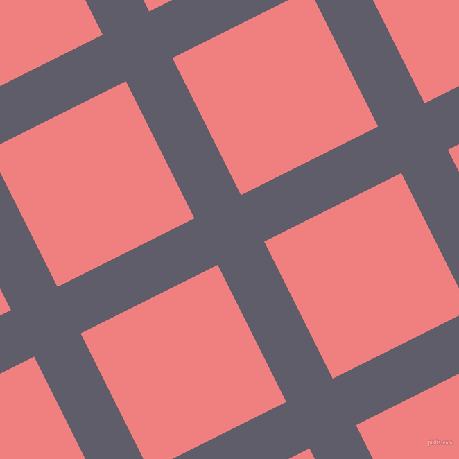 27/117 degree angle diagonal checkered chequered lines, 75 pixel lines width, 221 pixel square size, Smoky and Light Coral plaid checkered seamless tileable