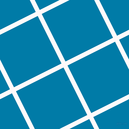 27/117 degree angle diagonal checkered chequered lines, 15 pixel lines width, 178 pixel square size, Snow and Cerulean plaid checkered seamless tileable