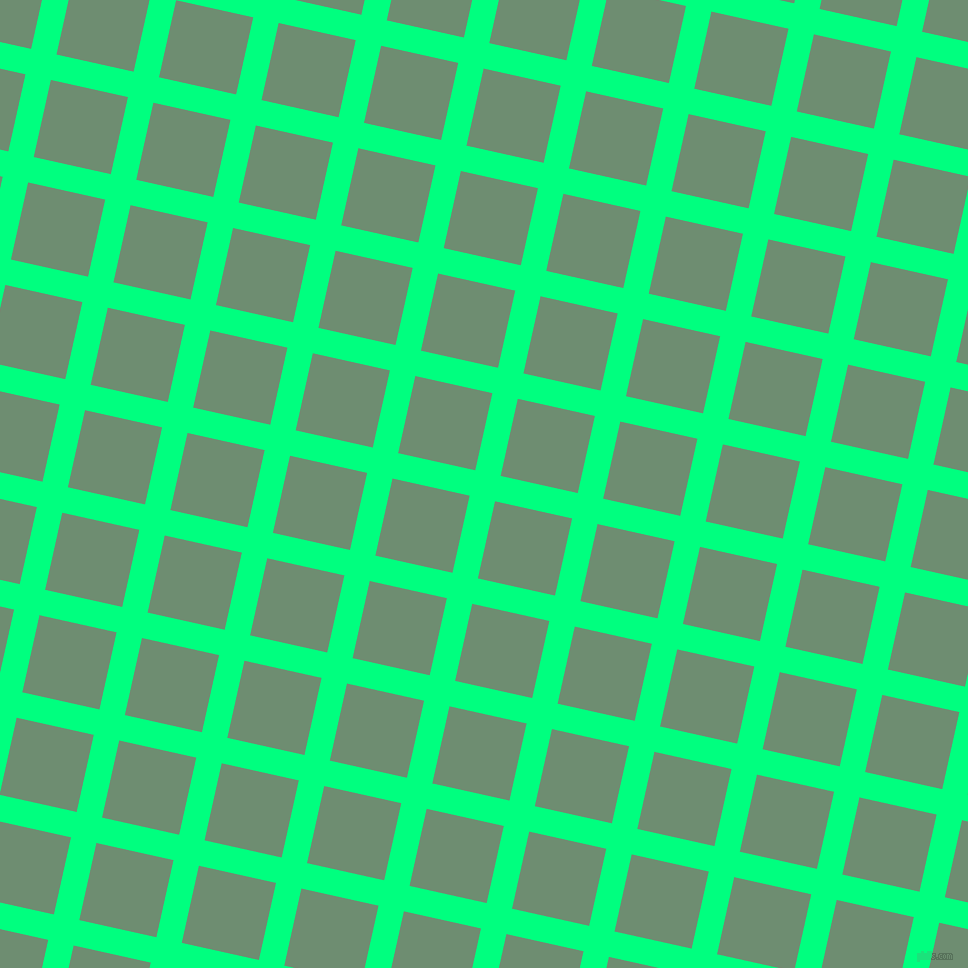 77/167 degree angle diagonal checkered chequered lines, 26 pixel lines width, 79 pixel square size, Spring Green and Laurel plaid checkered seamless tileable