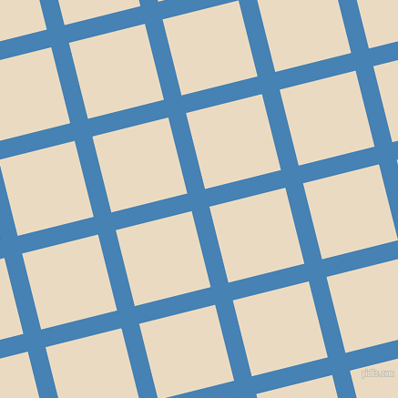 14/104 degree angle diagonal checkered chequered lines, 20 pixel lines width, 86 pixel square size, Steel Blue and Solitaire plaid checkered seamless tileable
