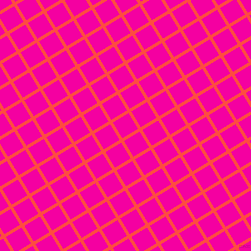 31/121 degree angle diagonal checkered chequered lines, 10 pixel line width, 59 pixel square size, Sunset Orange and Hollywood Cerise plaid checkered seamless tileable