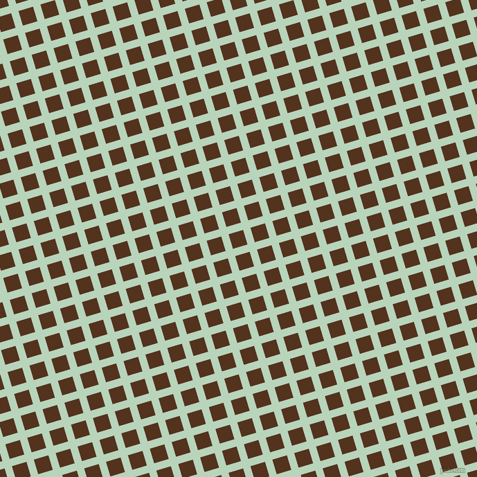 17/107 degree angle diagonal checkered chequered lines, 11 pixel line width, 22 pixel square size, Surf and Brown Bramble plaid checkered seamless tileable
