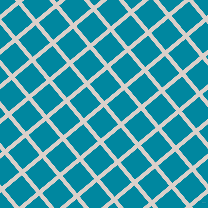 40/130 degree angle diagonal checkered chequered lines, 17 pixel line width, 91 pixel square size, Swiss Coffee and Eastern Blue plaid checkered seamless tileable