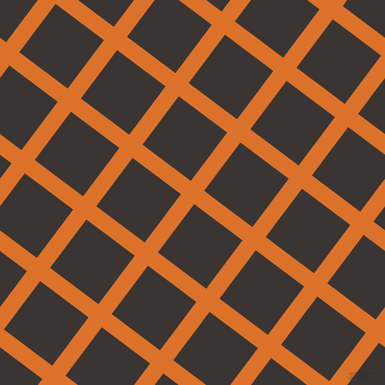 53/143 degree angle diagonal checkered chequered lines, 24 pixel line width, 88 pixel square size, Tahiti Gold and Kilamanjaro plaid checkered seamless tileable