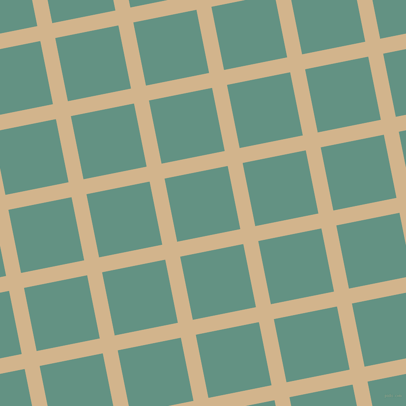 11/101 degree angle diagonal checkered chequered lines, 31 pixel lines width, 131 pixel square size, Tan and Patina plaid checkered seamless tileable