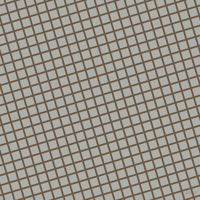 17/107 degree angle diagonal checkered chequered lines, 6 pixel line width, 27 pixel square size, Tobacco Brown and Silver Chalice plaid checkered seamless tileable