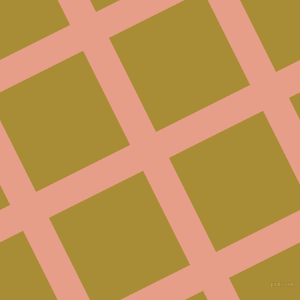 27/117 degree angle diagonal checkered chequered lines, 42 pixel line width, 153 pixel square size, Tonys Pink and Reef Gold plaid checkered seamless tileable