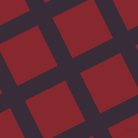 27/117 degree angle diagonal checkered chequered lines, 55 pixel lines width, 150 pixel square size, Valentino and Flame Red plaid checkered seamless tileable