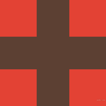 checkered chequered horizontal vertical lines, 137 pixel line width, 308 pixel square size, Very Dark Brown and Cinnabar plaid checkered seamless tileable