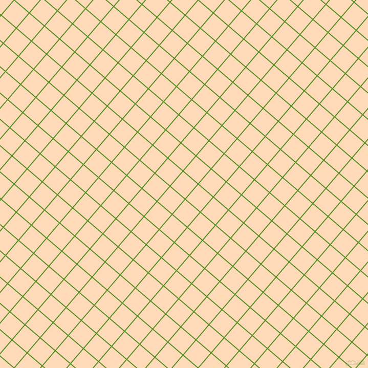 49/139 degree angle diagonal checkered chequered lines, 2 pixel line width, 37 pixel square size, Vida Loca and Peach Puff plaid checkered seamless tileable
