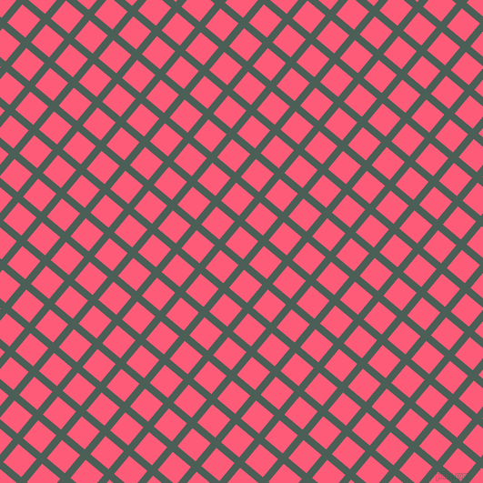 50/140 degree angle diagonal checkered chequered lines, 8 pixel lines width, 26 pixel square size, Viridian Green and Wild Watermelon plaid checkered seamless tileable