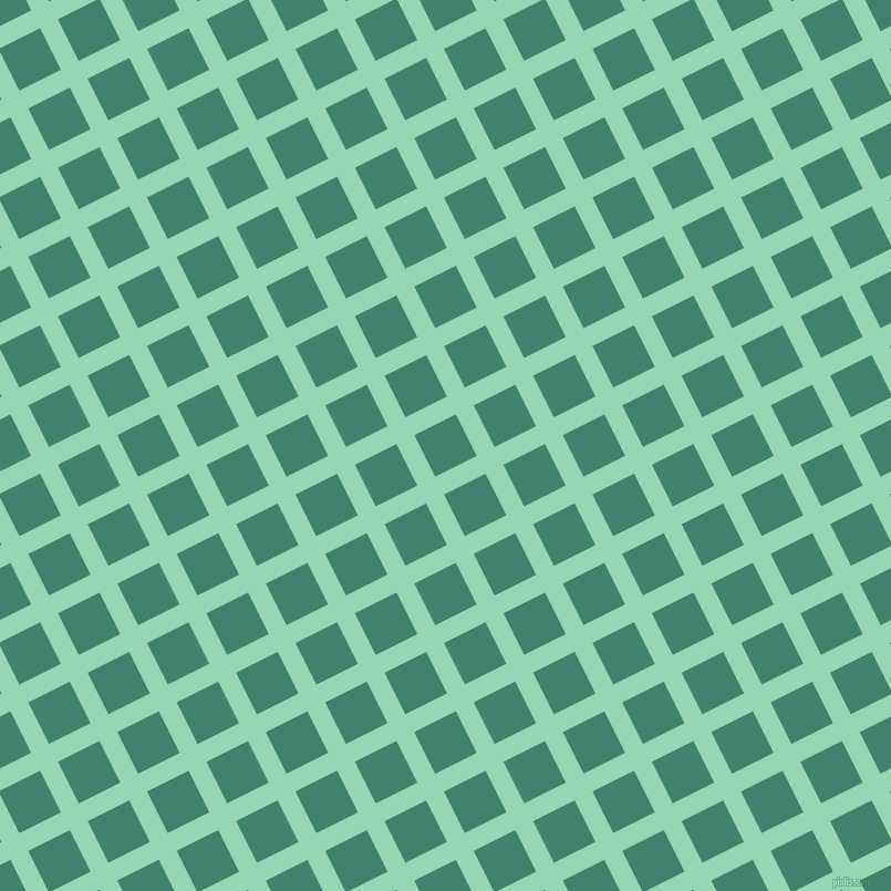 27/117 degree angle diagonal checkered chequered lines, 18 pixel lines width, 42 pixel square size, Vista Blue and Viridian plaid checkered seamless tileable