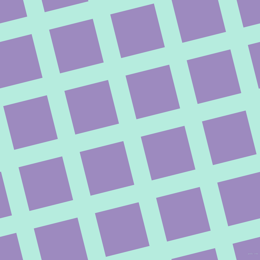 14/104 degree angle diagonal checkered chequered lines, 62 pixel line width, 155 pixel square size, Water Leaf and Cold Purple plaid checkered seamless tileable