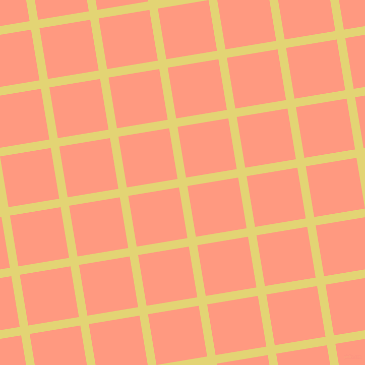 9/99 degree angle diagonal checkered chequered lines, 17 pixel lines width, 102 pixel square size, Wild Rice and Vivid Tangerine plaid checkered seamless tileable