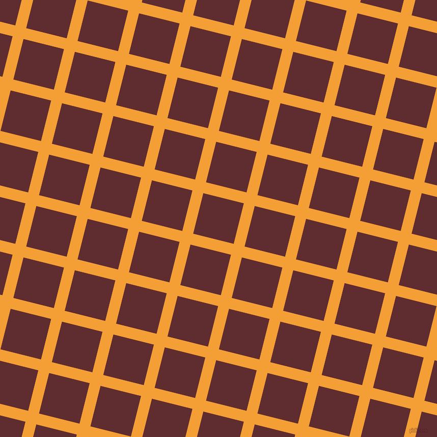 76/166 degree angle diagonal checkered chequered lines, 22 pixel line width, 82 pixel square size, Yellow Sea and Jazz plaid checkered seamless tileable