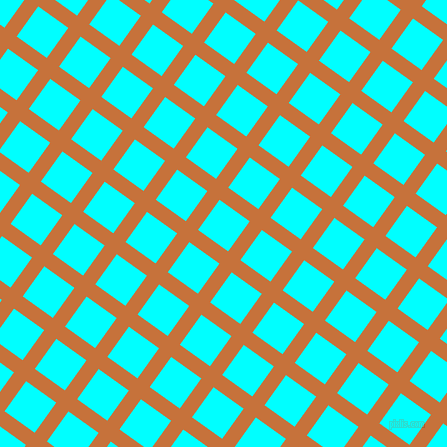 54/144 degree angle diagonal checkered chequered lines, 15 pixel line width, 37 pixel square size, Zest and Aqua plaid checkered seamless tileable
