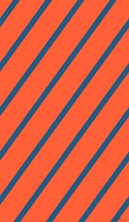 54 degree angle lines stripes, 19 pixel line width, 72 pixel line spacing, Bahama Blue and Outrageous Orange stripes and lines seamless tileable