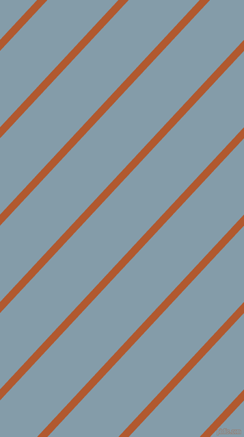 47 degree angle lines stripes, 11 pixel line width, 76 pixel line spacing, Fiery Orange and Bali Hai stripes and lines seamless tileable