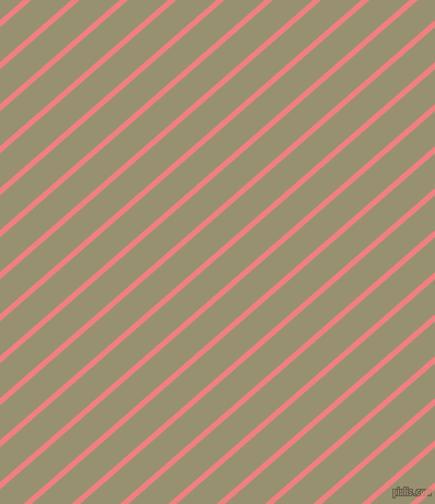 41 degree angle lines stripes, 5 pixel line width, 24 pixel line spacing, Light Coral and Gurkha stripes and lines seamless tileable