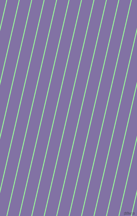 77 degree angle lines stripes, 3 pixel line width, 38 pixel line spacing, Mint Green and Deluge stripes and lines seamless tileable