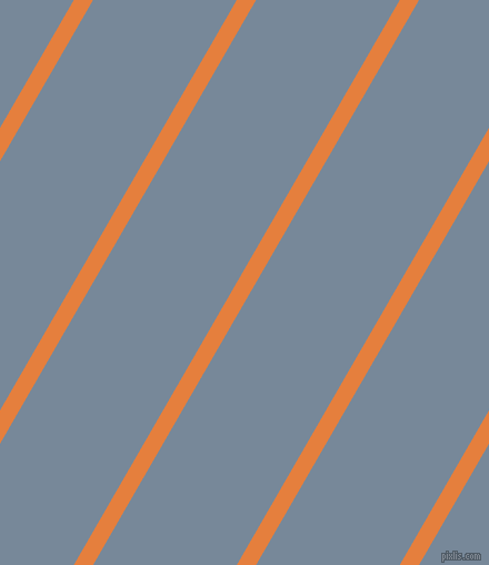 60 degree angle lines stripes, 15 pixel line width, 112 pixel line spacing, Pizazz and Light Slate Grey stripes and lines seamless tileable