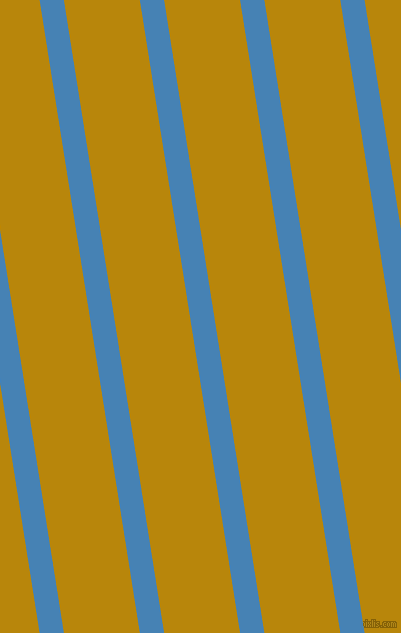 99 degree angle lines stripes, 24 pixel line width, 75 pixel line spacing, Steel Blue and Dark Goldenrod stripes and lines seamless tileable