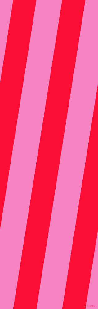 81 degree angle lines stripes, 74 pixel line width, 82 pixel line spacing, Torch Red and Tea Rose stripes and lines seamless tileable
