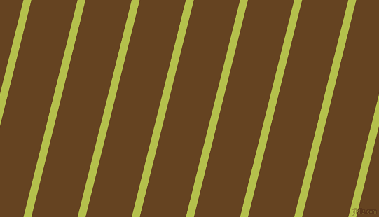 76 degree angle lines stripes, 11 pixel line width, 64 pixel line spacing, Celery and Dark Brown angled lines and stripes seamless tileable