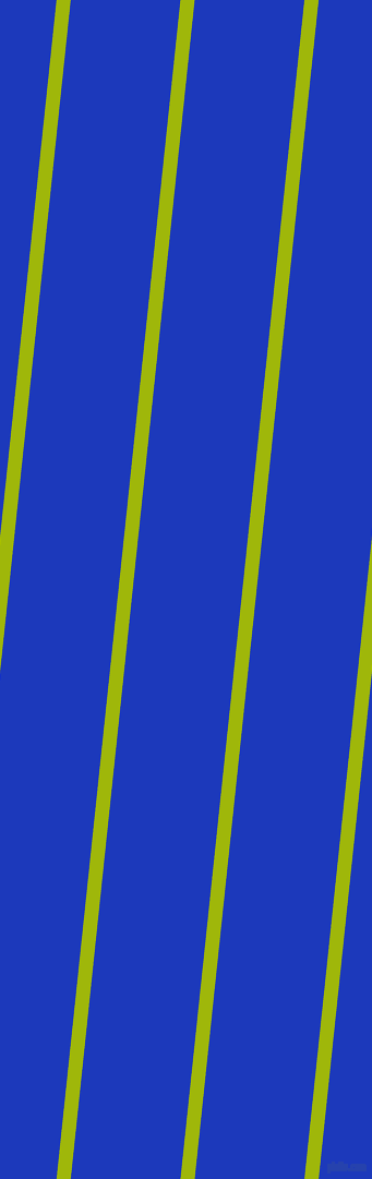 84 degree angle lines stripes, 13 pixel line width, 100 pixel line spacing, Citrus and Persian Blue angled lines and stripes seamless tileable