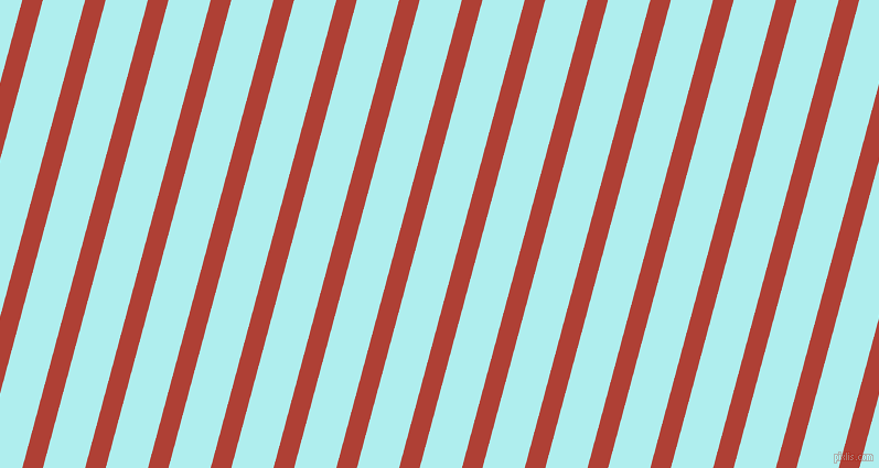 75 degree angle lines stripes, 18 pixel line width, 37 pixel line spacing, Medium Carmine and Pale Turquoise angled lines and stripes seamless tileable