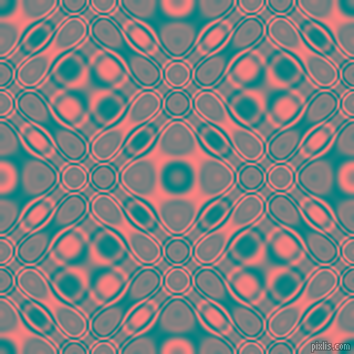 , Teal and Salmon cellular plasma seamless tileable