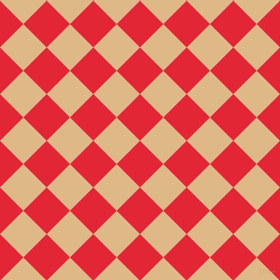 45/135 degree angle diagonal checkered chequered squares checker pattern checkers background, 66 pixel squares size, , Alizarin and Burly Wood checkers chequered checkered squares seamless tileable