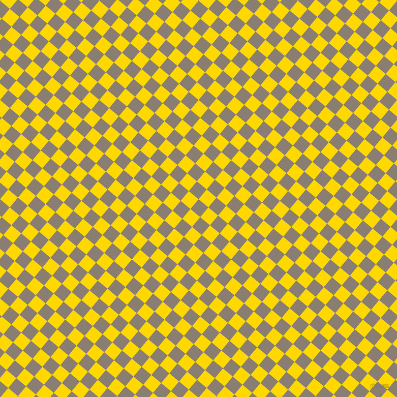 50/140 degree angle diagonal checkered chequered squares checker pattern checkers background, 25 pixel squares size, , Americano and School Bus Yellow checkers chequered checkered squares seamless tileable