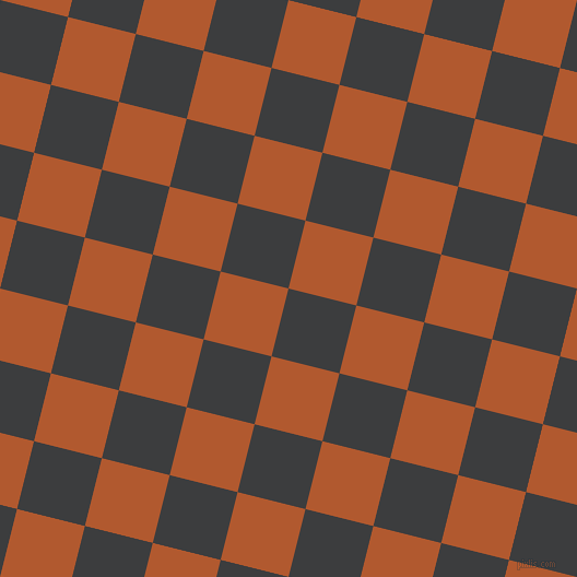 76/166 degree angle diagonal checkered chequered squares checker pattern checkers background, 64 pixel square size, , Baltic Sea and Fiery Orange checkers chequered checkered squares seamless tileable