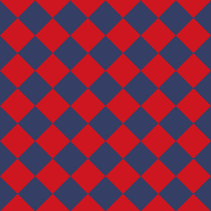 45/135 degree angle diagonal checkered chequered squares checker pattern checkers background, 95 pixel squares size, , Bay Of Many and Fire Engine Red checkers chequered checkered squares seamless tileable