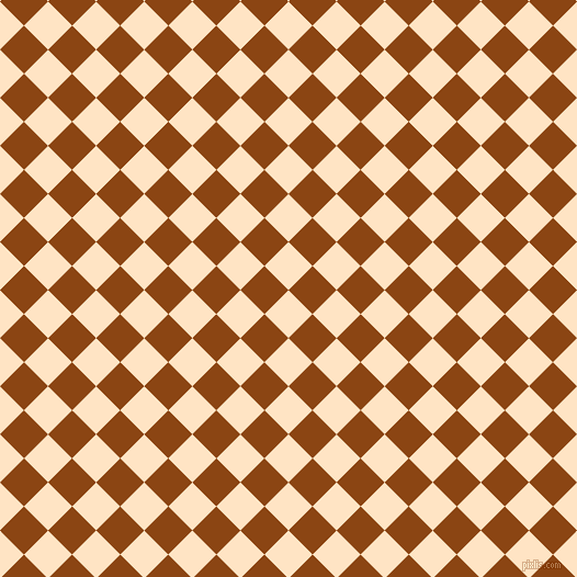 45/135 degree angle diagonal checkered chequered squares checker pattern checkers background, 31 pixel squares size, , Bisque and Saddle Brown checkers chequered checkered squares seamless tileable
