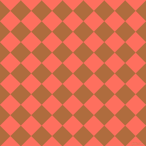45/135 degree angle diagonal checkered chequered squares checker pattern checkers background, 47 pixel square size, , Bittersweet and Bourbon checkers chequered checkered squares seamless tileable