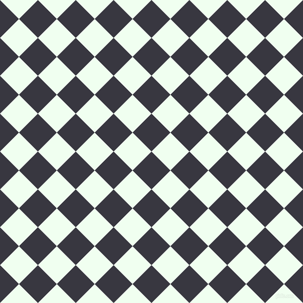 45/135 degree angle diagonal checkered chequered squares checker pattern checkers background, 54 pixel square size, , Black Marlin and Honeydew checkers chequered checkered squares seamless tileable