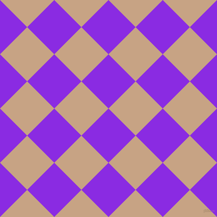 45/135 degree angle diagonal checkered chequered squares checker pattern checkers background, 123 pixel square size, , Blue Violet and Rodeo Dust checkers chequered checkered squares seamless tileable