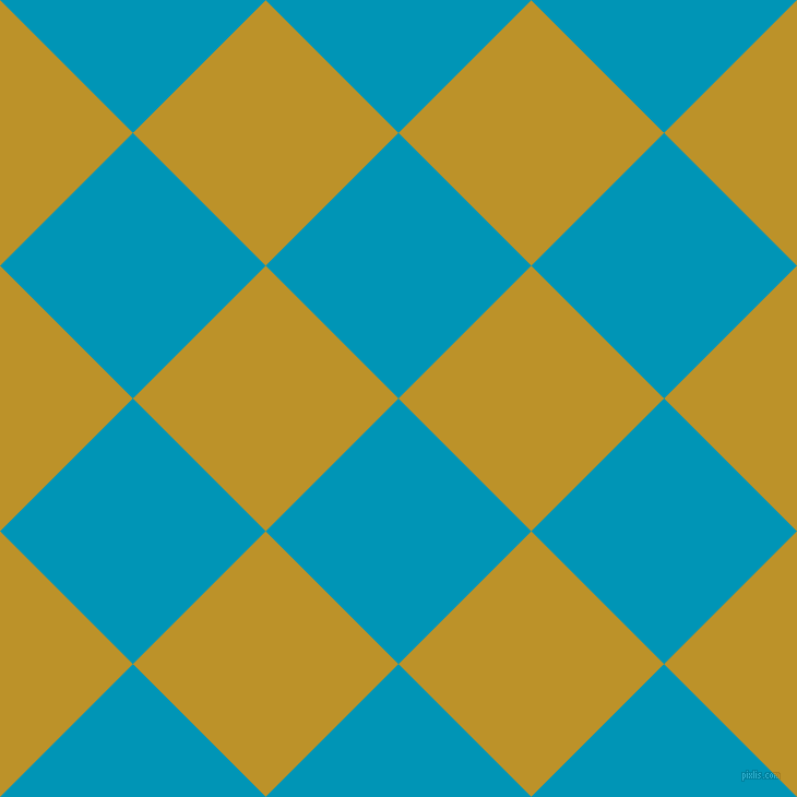 45/135 degree angle diagonal checkered chequered squares checker pattern checkers background, 172 pixel squares size, , Bondi Blue and Nugget checkers chequered checkered squares seamless tileable
