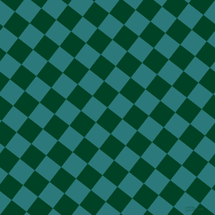 52/142 degree angle diagonal checkered chequered squares checker pattern checkers background, 37 pixel squares size, , British Racing Green and Atoll checkers chequered checkered squares seamless tileable