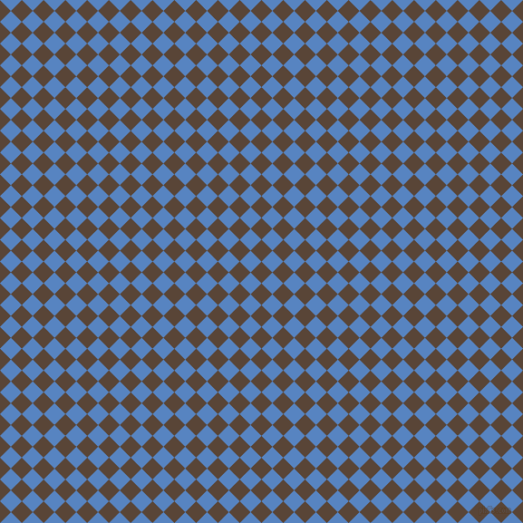 45/135 degree angle diagonal checkered chequered squares checker pattern checkers background, 17 pixel square size, , Brown Derby and Havelock Blue checkers chequered checkered squares seamless tileable