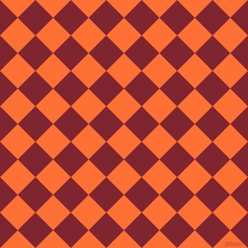 45/135 degree angle diagonal checkered chequered squares checker pattern checkers background, 51 pixel squares size, , Burnt Orange and Scarlett checkers chequered checkered squares seamless tileable