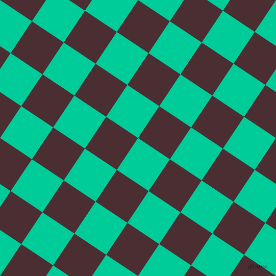 56/146 degree angle diagonal checkered chequered squares checker pattern checkers background, 75 pixel squares size, , Caribbean Green and Cab Sav checkers chequered checkered squares seamless tileable