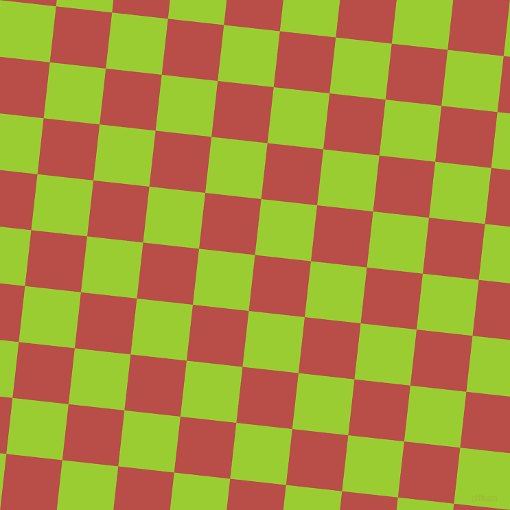 84/174 degree angle diagonal checkered chequered squares checker pattern checkers background, 82 pixel squares size, , Chestnut and Yellow Green checkers chequered checkered squares seamless tileable