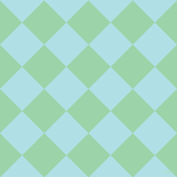 45/135 degree angle diagonal checkered chequered squares checker pattern checkers background, 107 pixel square size, , Chinook and Powder Blue checkers chequered checkered squares seamless tileable
